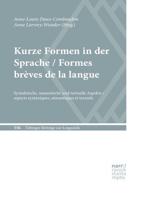 cover image of Kurze Formen in der Sprache / Formes brèves de la langue